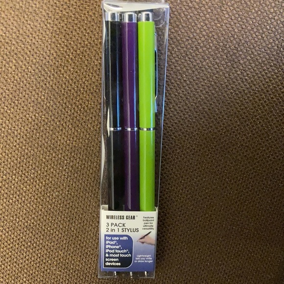 ⚜️3 Pack 2 in 1 Stylus Ballpoint Pens! NWT! - Picture 2 of 5
